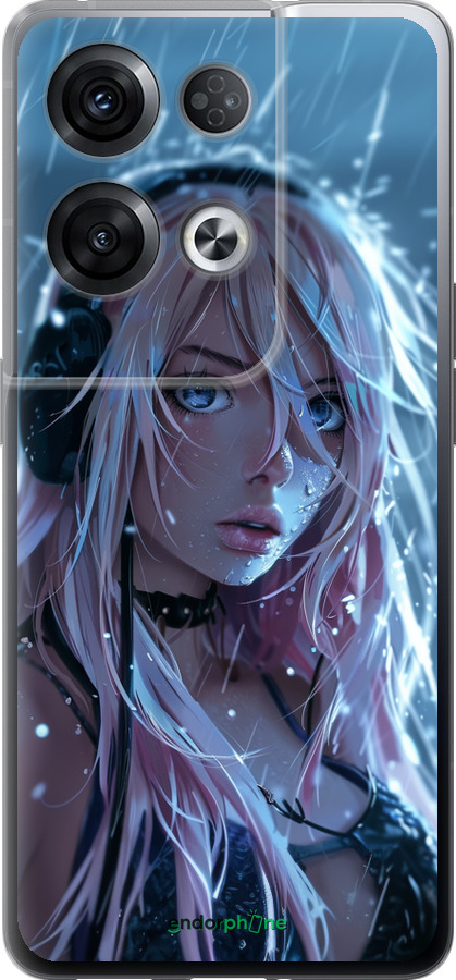 Силиконовый чехол Неоновый дождь для Oppo Reno8 Pro 5G - 6119u-2615 изображение 