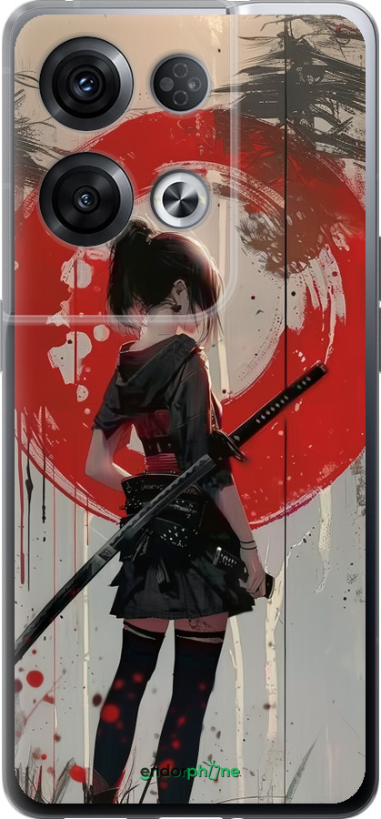 Силиконовый чехол Сумерки воина: Танец с катаной для Oppo Reno8 Pro 5G - 6123u-2615 изображение 