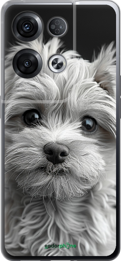 Силиконовый чехол Мальтипу на чорном фоне для Oppo Reno8 Pro 5G - 6156u-2615 изображение 