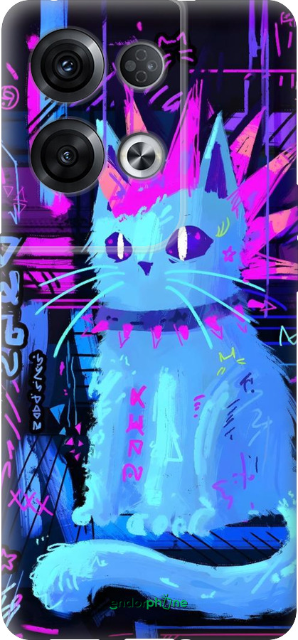 Силіконовий чехол Кіт панк для Oppo Reno8 Pro 5G - 6311u-2615 изображение 