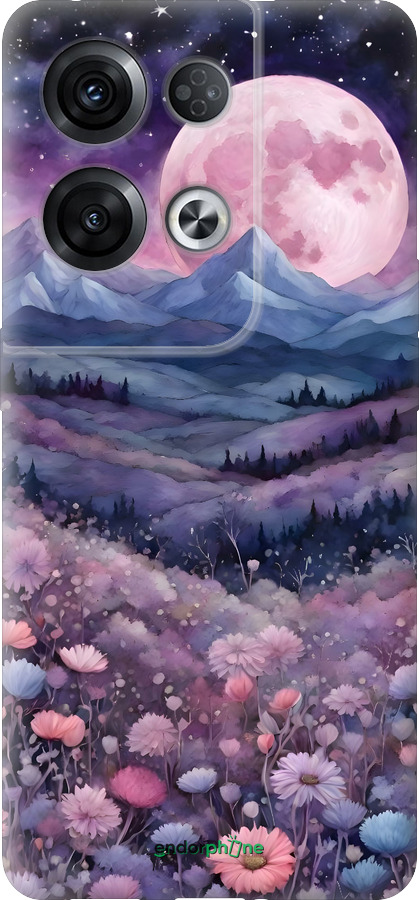 Силиконовый чехол Ночь луна арт для Oppo Reno8 Pro 5G - 6319u-2615 изображение 
