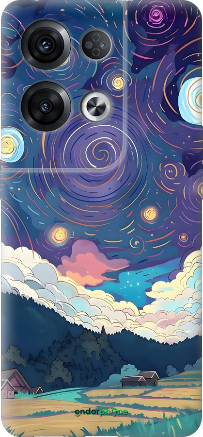 Силиконовый чехол Креативный арт для Oppo Reno8 Pro 5G - 6322u-2615 изображение 