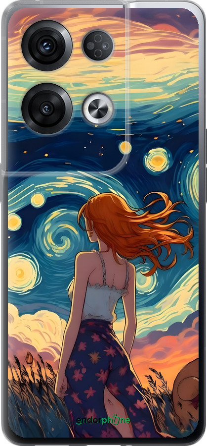 Силиконовый чехол Девушка Арт для Oppo Reno8 Pro 5G - 6325u-2615 изображение 