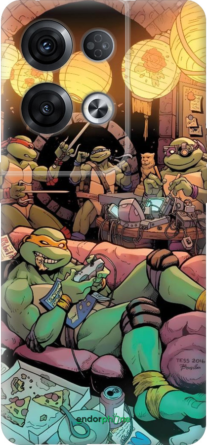Силиконовый чехол Черепашки нинзя для Oppo Reno8 Pro 5G - 6346u-2615 изображение 
