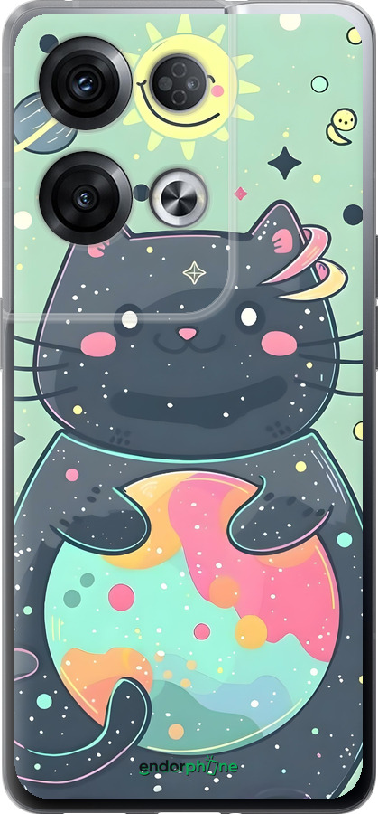 Силиконовый чехол Милый котик для Oppo Reno8 Pro 5G - 6364u-2615 изображение 