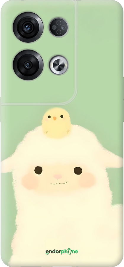 Силиконовый чехол Барашек и ципленок для Oppo Reno8 Pro 5G - 6369u-2615 изображение 