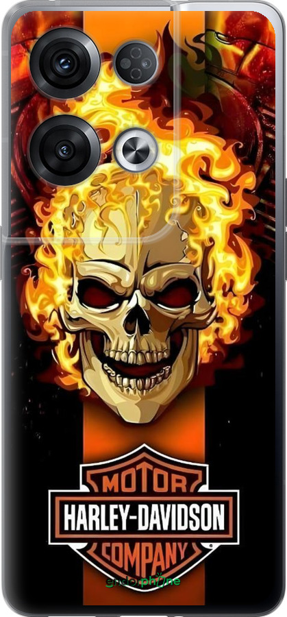 Силиконовый чехол Харлей девидсон для Oppo Reno8 Pro 5G - 6370u-2615 изображение 