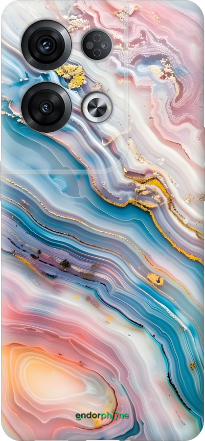 Силиконовый чехол Мрамор красивый для Oppo Reno8 Pro 5G - 6376u-2615 изображение 