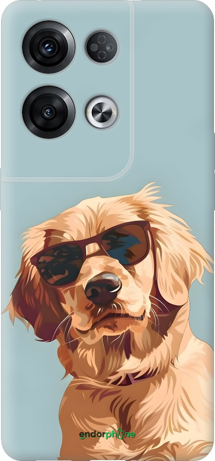 Силиконовый чехол Пес в очках для Oppo Reno8 Pro 5G - 6381u-2615 изображение 
