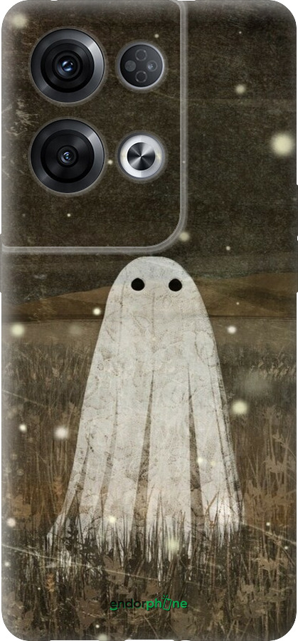 Силиконовый чехол Привидение и светлячки для Oppo Reno8 Pro 5G - 6406u-2615 изображение 