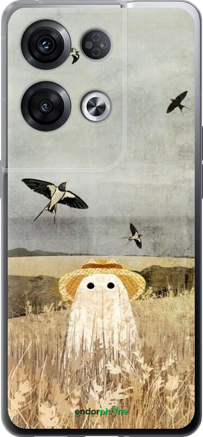 Силиконовый чехол Призрак в поле для Oppo Reno8 Pro 5G - 6427u-2615 изображение 
