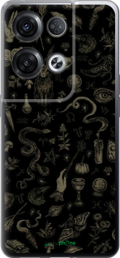 Силиконовый чехол Мистический коллаж с травами и магическими символами для Oppo Reno8 Pro 5G - 6428u-2615 изображение 