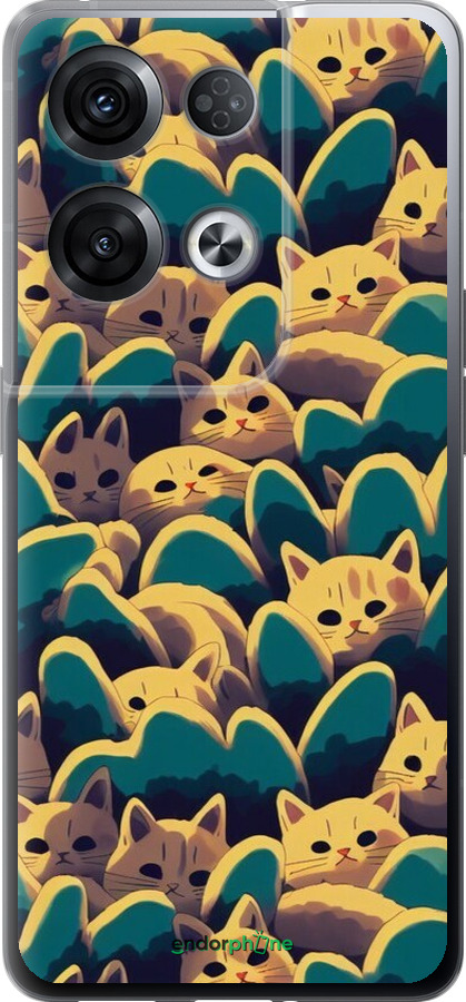 Силиконовый чехол С изображением кошек для Oppo Reno8 Pro 5G - 6429u-2615 изображение 