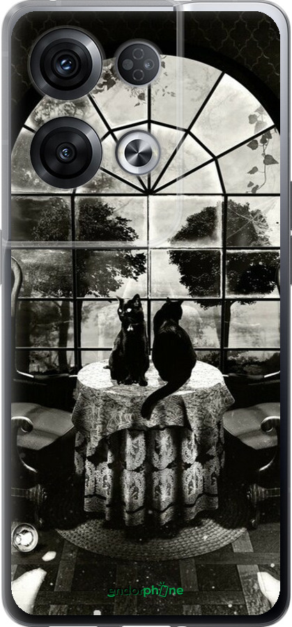 Силиконовый чехол Череп и коты для Oppo Reno8 Pro 5G - 6432u-2615 изображение 