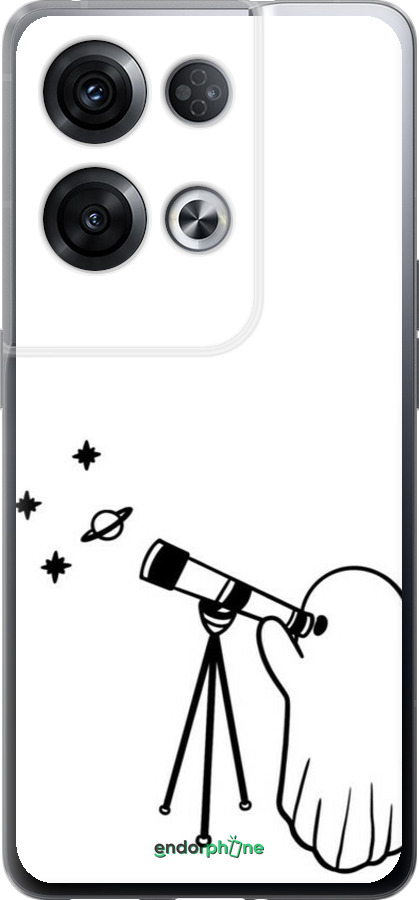 Силиконовый чехол Привидение астроном для Oppo Reno8 Pro 5G - 6444u-2615 изображение 