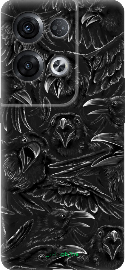 Силиконовый чехол Воронья ярость для Oppo Reno8 Pro 5G - 6474u-2615 изображение 