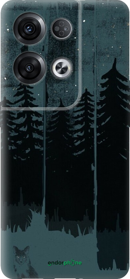 Силиконовый чехол Лиса и ночной лес для Oppo Reno8 Pro 5G - 6481u-2615 изображение 