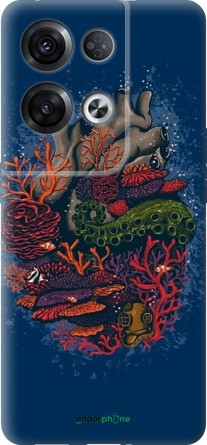 Силиконовый чехол Сердце моря для Oppo Reno8 Pro 5G - 6506u-2615 изображение 