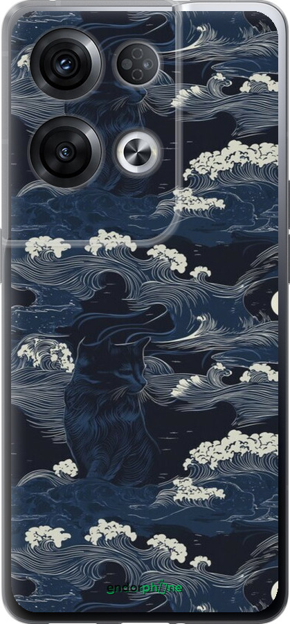 Силиконовый чехол Морская тематика в стиле арт-деко для Oppo Reno8 Pro 5G - 6520u-2615 изображение 