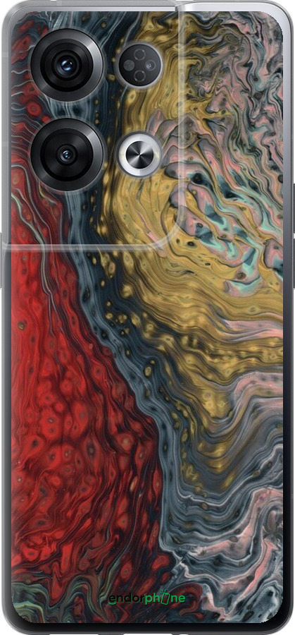 Силиконовый чехол С изображением абстрактной живописи для Oppo Reno8 Pro 5G - 6530u-2615 изображение 