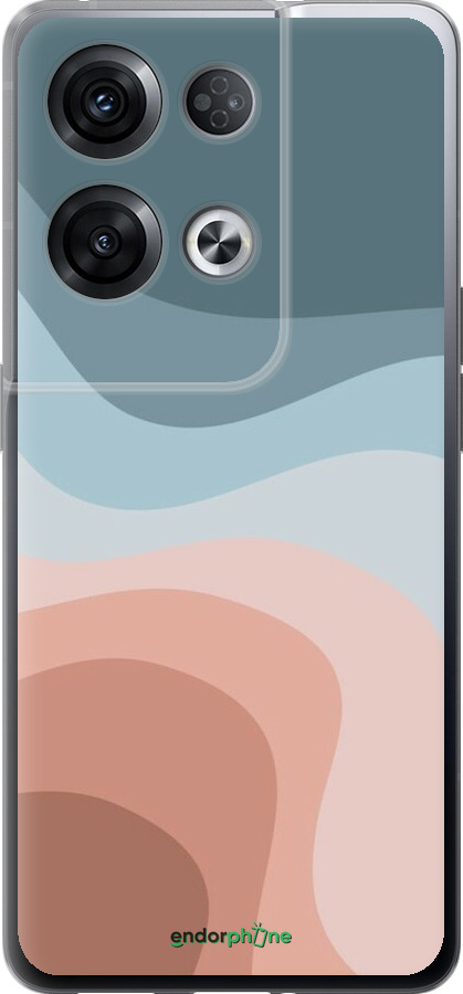 Силиконовый чехол С синими и розовыми волнами в стиле ретро для Oppo Reno8 Pro 5G - 6532u-2615 изображение 