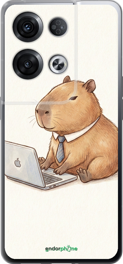 Силиконовый чехол Funny Capybara CEO Working для Oppo Reno8 Pro 5G - 6777u-2615 изображение 