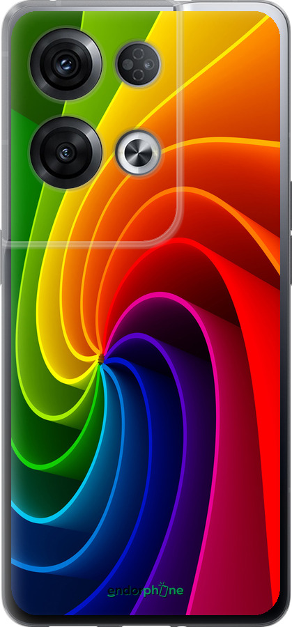 Силиконовый чехол Радужный вихрь для Oppo Reno8 Pro 5G - 747u-2615 изображение 