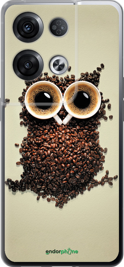Силиконовый чехол Сова из кофе для Oppo Reno8 Pro 5G - 777u-2615 изображение 