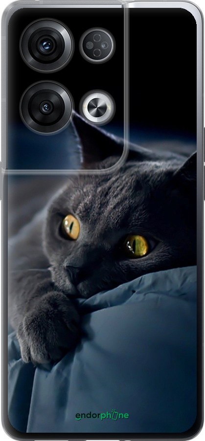 Силіконовий чехол Димчастий кіт для Oppo Reno8 Pro 5G - 825u-2615 изображение 