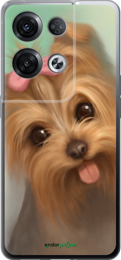 Силиконовый чехол Нарисованный йоркширский терьер для Oppo Reno8 Pro 5G - 928u-2615 изображение 