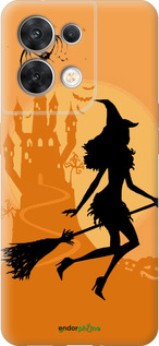 Силиконовый чехол Ведьма на метле для Oppo Reno8 5G - 1184u-2614 изображение 