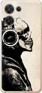 Силиконовый чехол Скелет-меломан v2 для Oppo Reno8 5G - 1200u-2614 изображение 