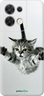 Силиконовый чехол Летящий котёнок для Oppo Reno8 5G - 2322u-2614 изображение 