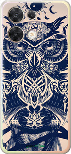 Силиконовый чехол Узорчатая сова для Oppo Reno8 5G - 4000u-2614 изображение 