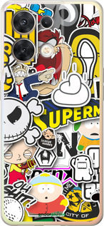 Силиконовый чехол Popular logos для Oppo Reno8 5G - 4023u-2614 изображение 