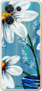 Силіконовий чехол Красиві арт-ромашки для Oppo Reno8 5G - 4031u-2614 изображение 