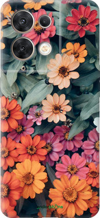 Силиконовый чехол Beauty flowers для Oppo Reno8 5G - 4050u-2614 изображение 