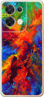 Силиконовый чехол Акварель на холсте для Oppo Reno8 5G - 4150u-2614 изображение 