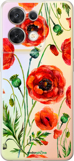 Силиконовый чехол Нарисованные маки для Oppo Reno8 5G - 4278u-2614 изображение 