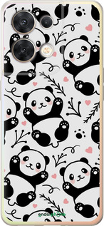 Силиконовый чехол Панды для Oppo Reno8 5G - 4318u-2614 изображение 
