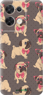 Силиконовый чехол мопсики 2 для Oppo Reno8 5G - 4362u-2614 изображение 