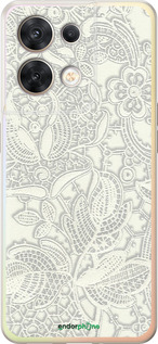 Силиконовый чехол Белое кружево для Oppo Reno8 5G - 4383u-2614 изображение 