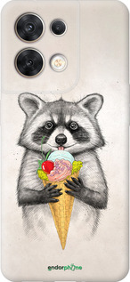 Силиконовый чехол Енотик с мороженым для Oppo Reno8 5G - 4602u-2614 изображение 