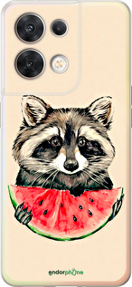 Силиконовый чехол Енотик с арбузом для Oppo Reno8 5G - 4605u-2614 изображение 