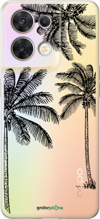 Силиконовый чехол Пальмы1 для Oppo Reno8 5G - 4634u-2614 изображение 