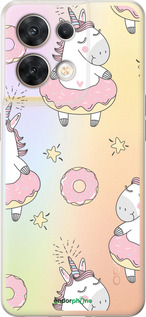 Силиконовый чехол Единорожки для Oppo Reno8 5G - 4659u-2614 изображение 