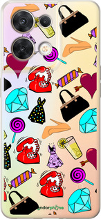 Силиконовый чехол stickers для Oppo Reno8 5G - 4757u-2614 изображение 