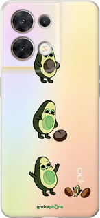 Силиконовый чехол Авокадо 1 для Oppo Reno8 5G - 4857u-2614 изображение 