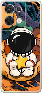 Силиконовый чехол Астронавт и звезда для Oppo Reno8 5G - 5326u-2614 изображение 