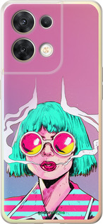 Силиконовый чехол Поп арт девушка для Oppo Reno8 5G - 5378u-2614 изображение 